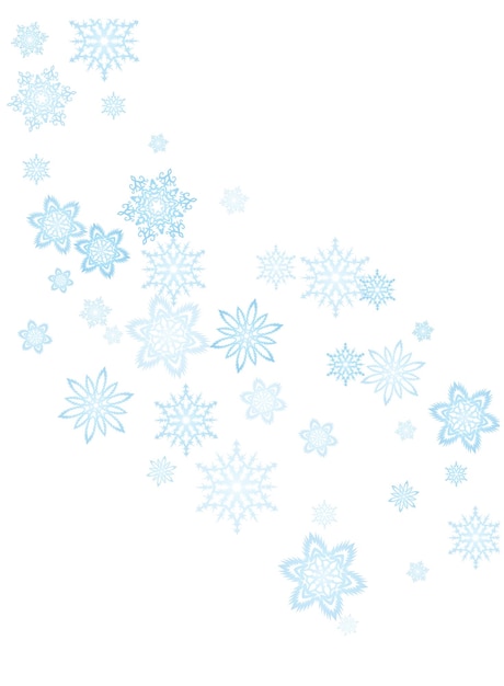 Christmas blue snowflakes blizzard stream in the light