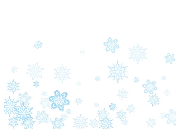 Christmas blue snowflakes blizzard stream in the light