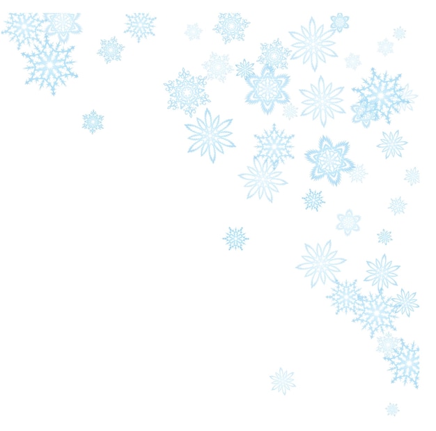 Christmas blue snowflakes blizzard stream in the light