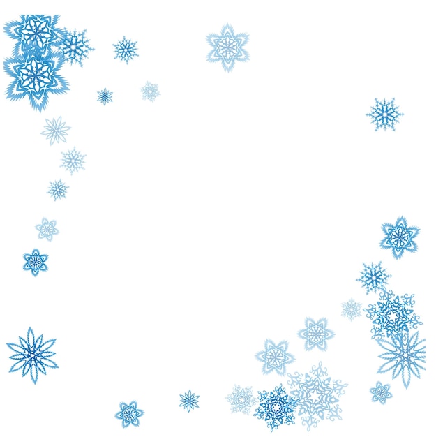 Christmas blue snowflakes blizzard stream in the light