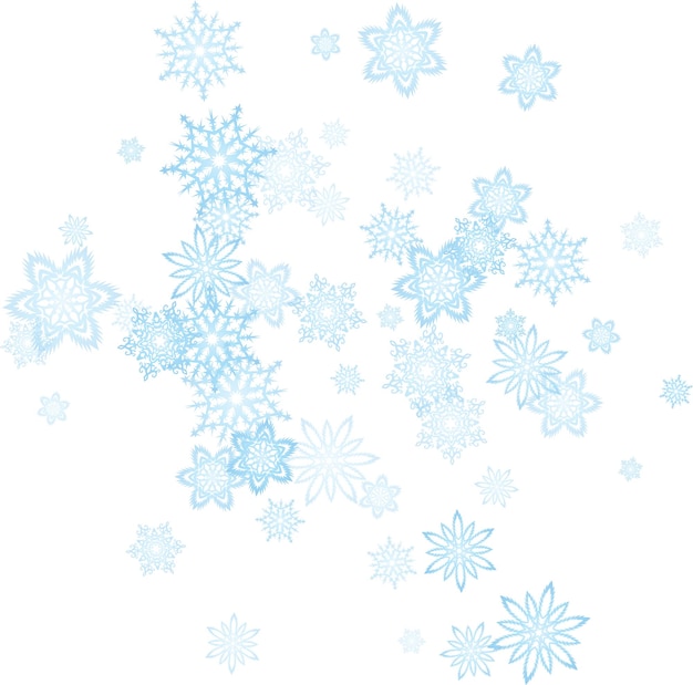 Christmas blue snowflakes blizzard stream in the light