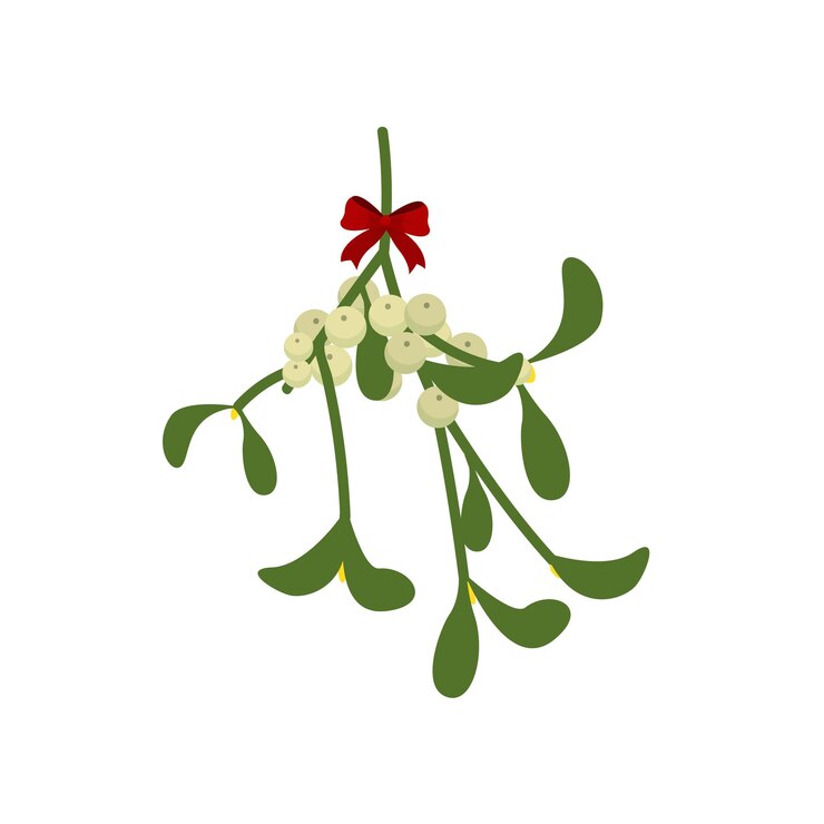 Vektör christmas branch misletoe vector illustration