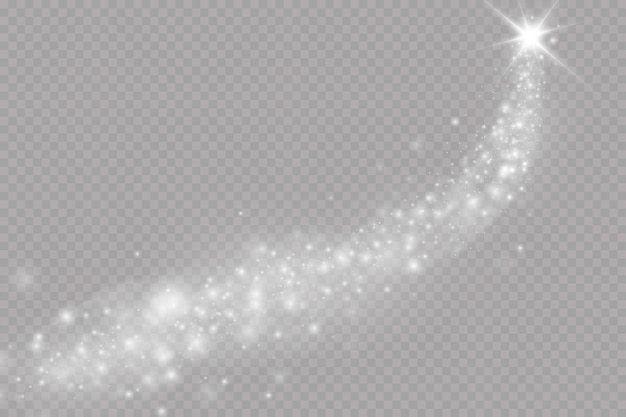 Christmas comet glitter with stardust glow effect