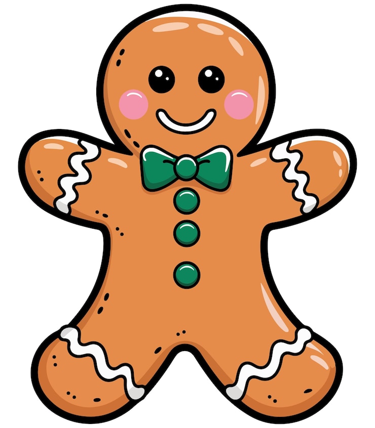 Vektör christmas gingerbread man clipart