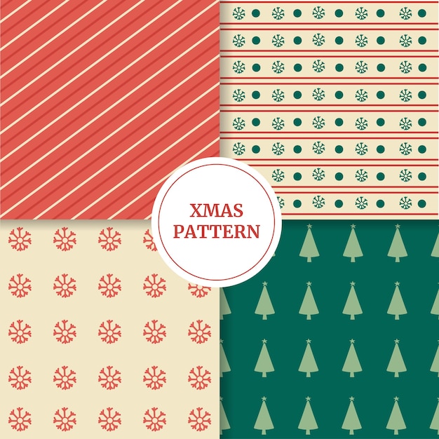 Christmas seamless pattern hand drawn style