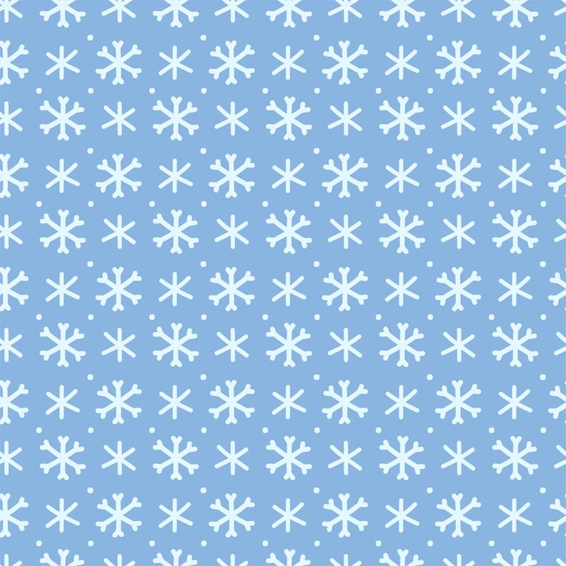 Christmas seamless pattern with hand drawn snowflakes