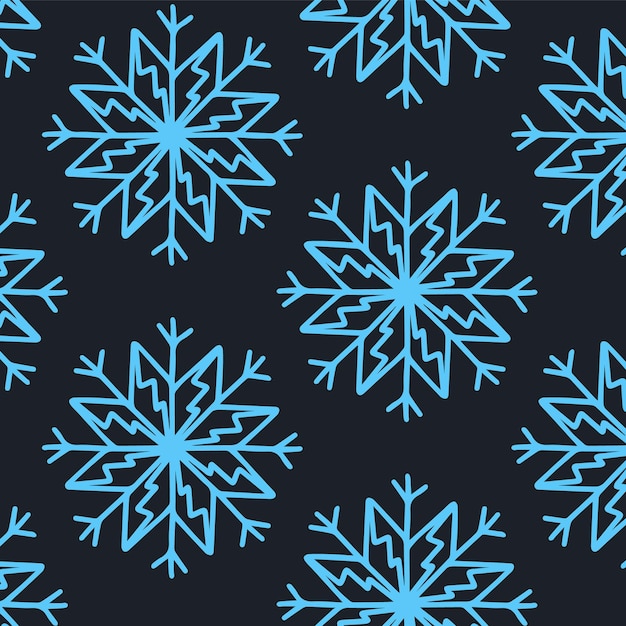 christmas seamless pattern with snowflakes isolated on dark background happy new year wallpaper and wrapper for seasonal design textile decoration greeting card hand drawn prints and doodle