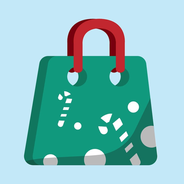 Vektör christmas shopping bag icon