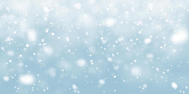christmas snow falling snowflakes on blue background snowfall vector illustration