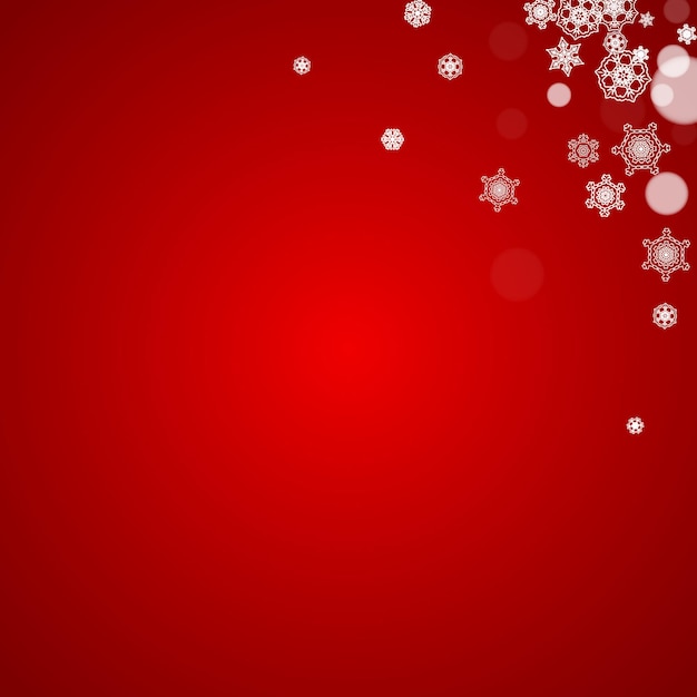 Christmas snowflakes on red background
