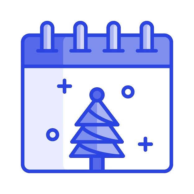 christmas tree on calendar christmas calendar vector design