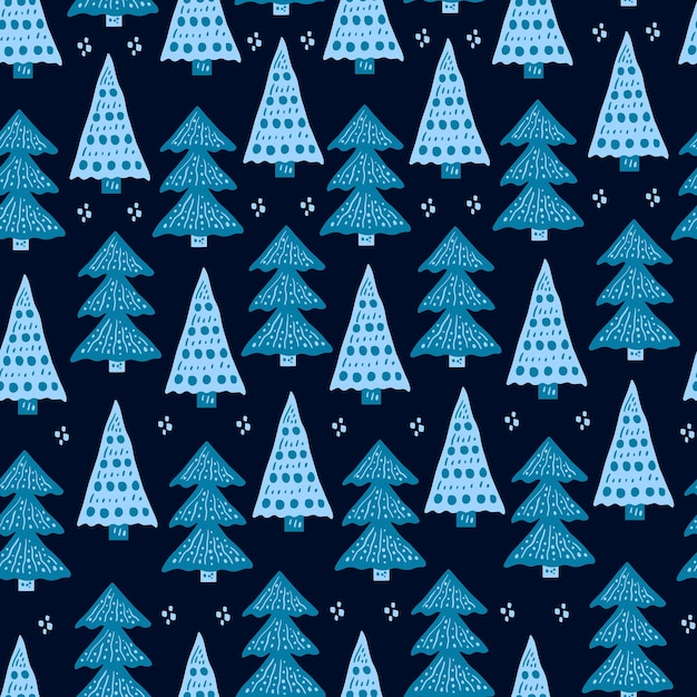 Christmas tree Scandinavian seamless background