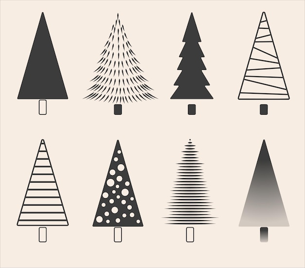 christmas tree set christmas mood christmas trees set christmas trees minimalism