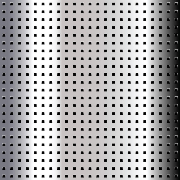 Chrome metallic perforated surface.