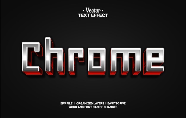 Chrome redigerbar vektorteksteffekt