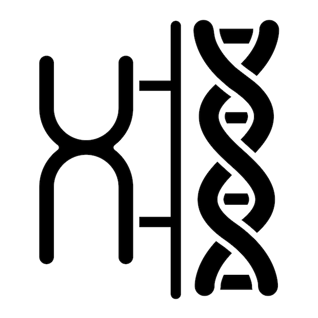 Chromosome Glyph Solid Black Illustration
