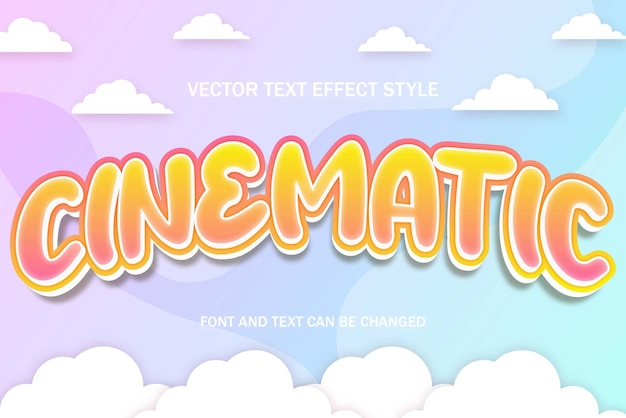 cinematic pink gradient editable text effect font style template cute typography background design