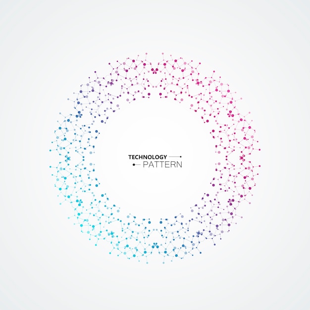 circle abstract connect with connecting dots and lines