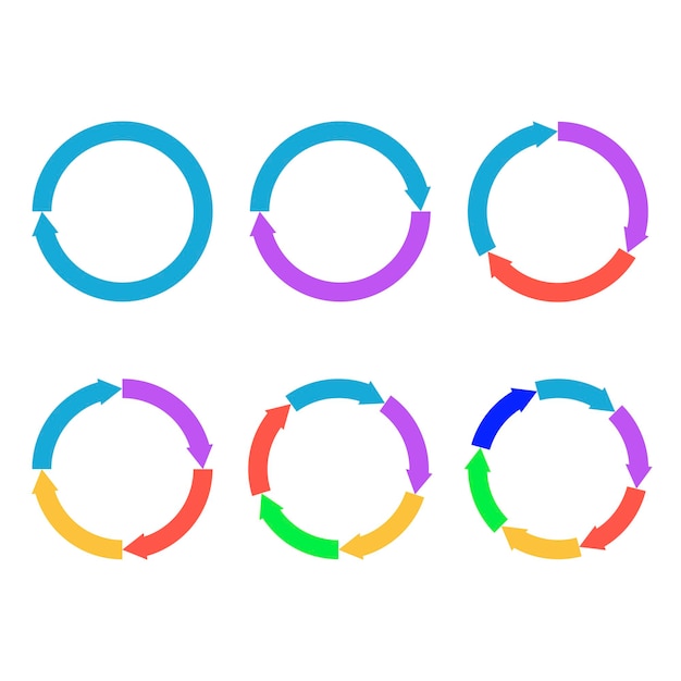 Circle arrow diagram round step by step infographic Management element