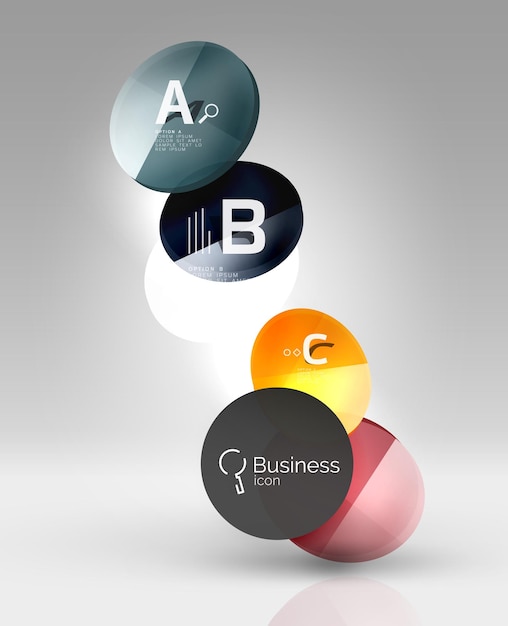 Circle banner design on gray