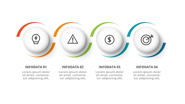 Circle concept for infographic with 4 steps options parts or processes Business data visualization