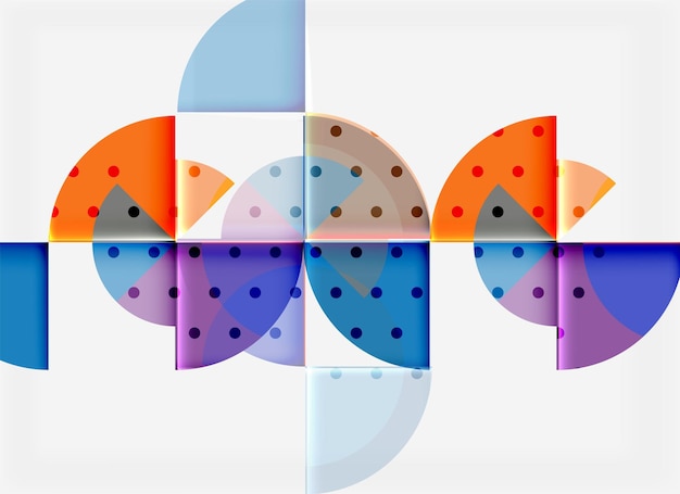 circle elements on black background vector geometric template design