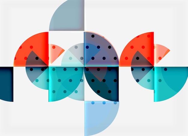 circle elements on black background vector geometric template design