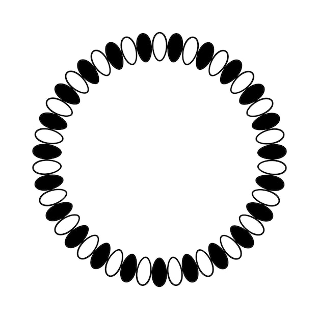 Circle frame round border design shape icon for decorative vintage doodle element for design in vector illustration