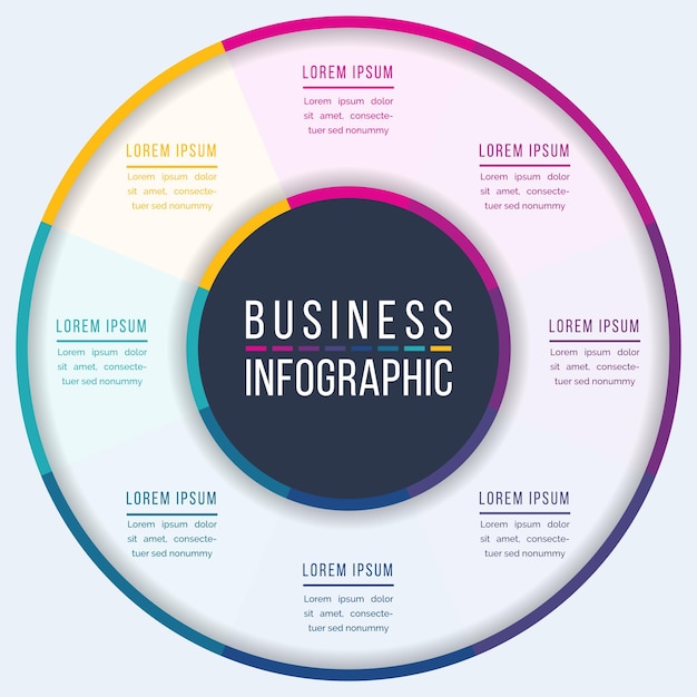 circle infographic design 8 steps objects elements or options information business circle template