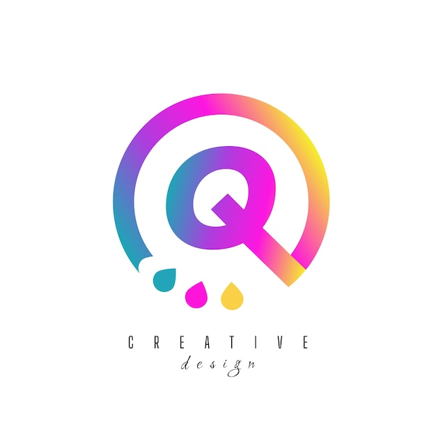 circle initial Letter Q Logo design