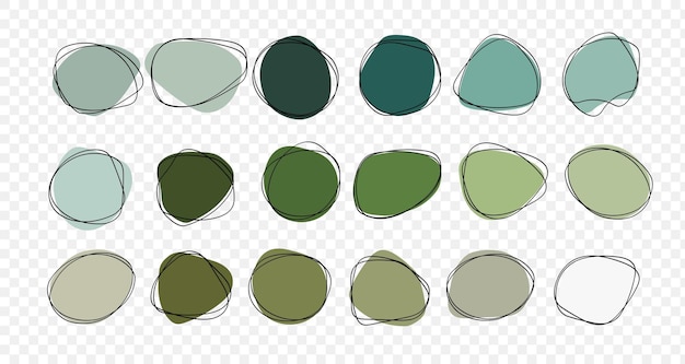 Circle line set vector circles for message note mark design element circle shape abstract green color on transparent background vector design