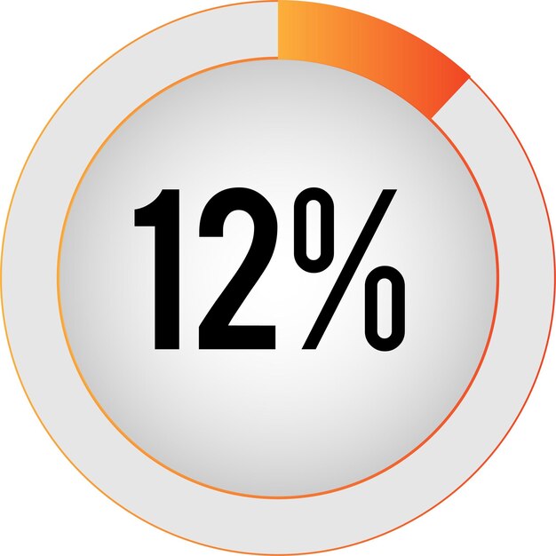 Circle percentage 12 diagrams  ready to use for web design, user interface (UI) or infographic