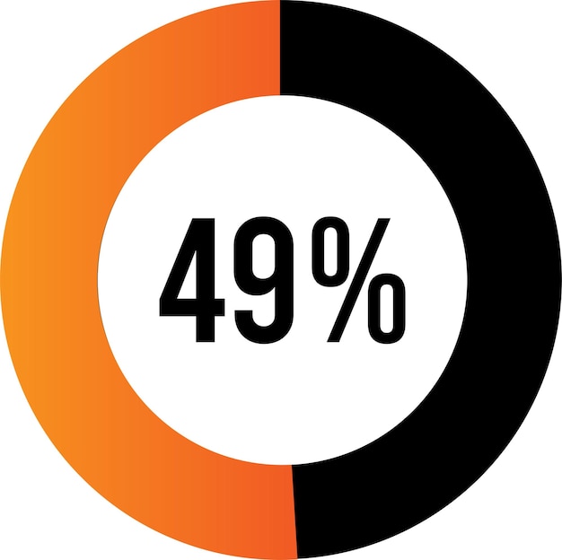 Circle percentage 49 diagram ready-to-use for web design, user interface (UI)