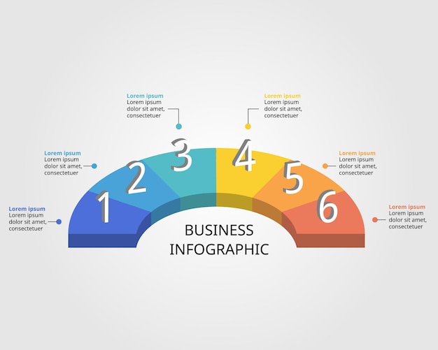 circle pie chart template for infographic for presentation for 6 element