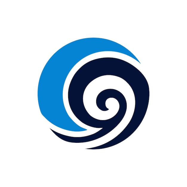 Circle Round Wave Ocean Sea Abstract Blue Logo Icon