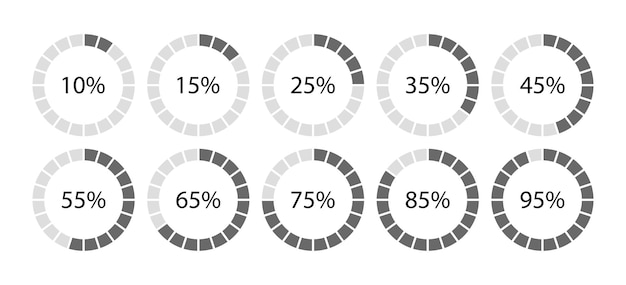 Circle structure graph with percent Circular section template Pie diagram with pieces Round chart