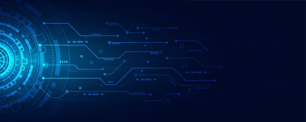 circle technology background.futuristic concept with circuit board.