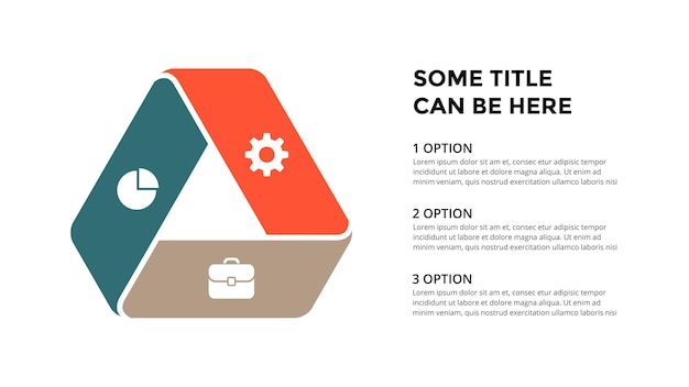 Circle triangle diagram Vector Infographic Presentation template Chart 3 options steps