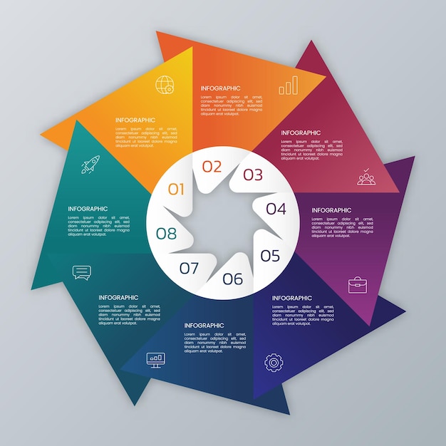 Circle triangle vector infographic chart template