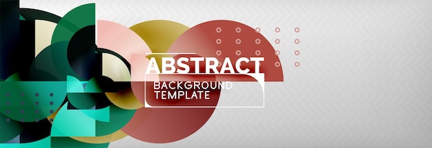 Circle vector abstract geometric background color round shapes composition on grey