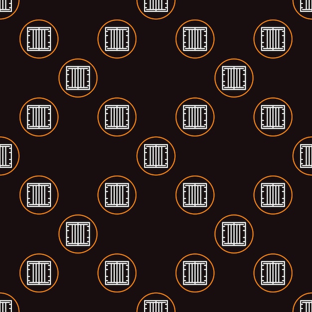 Circle with Shipping Container vector seamless pattern or cargo background