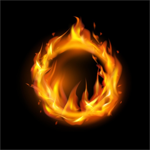 Circle with tongues of fire and flames