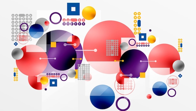 circles and elements geometric abstract background