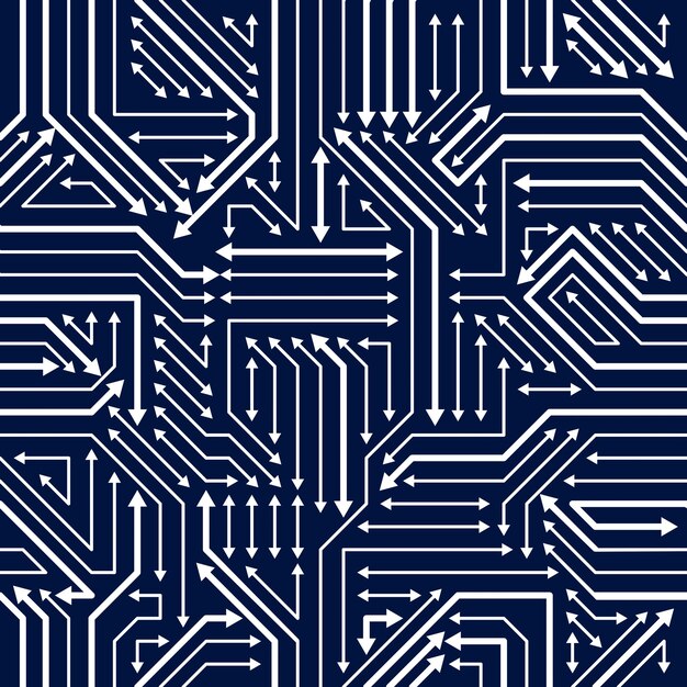 circuit board seamless pattern, vector background. microchip technology electronics wallpaper repeat design.