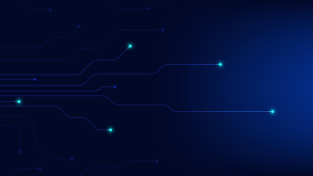 circuit board with blue lighting background. technology and hi tech graphic design element concept