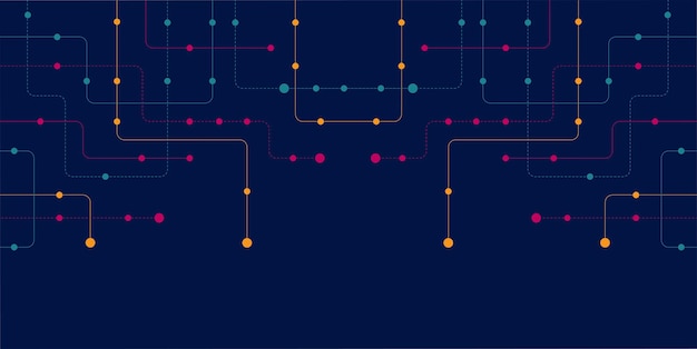 circuit connect lines and dots network technology and connection concept