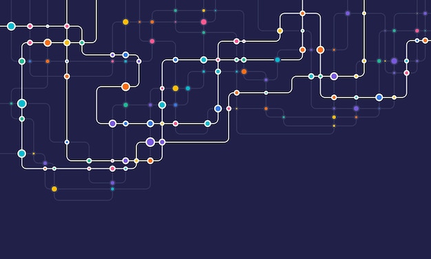 circuit connect lines and dots network technology and connection concept