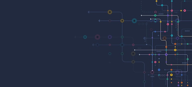 Circuit connect lines and dots Network technology and Connection concept