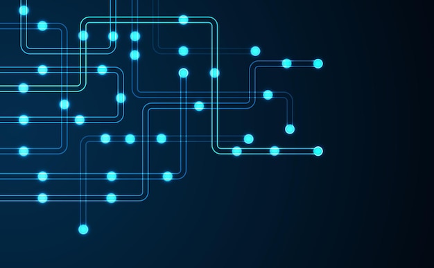 circuit connect lines and dots network technology and connection concept