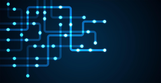 circuit connect lines and dots network technology